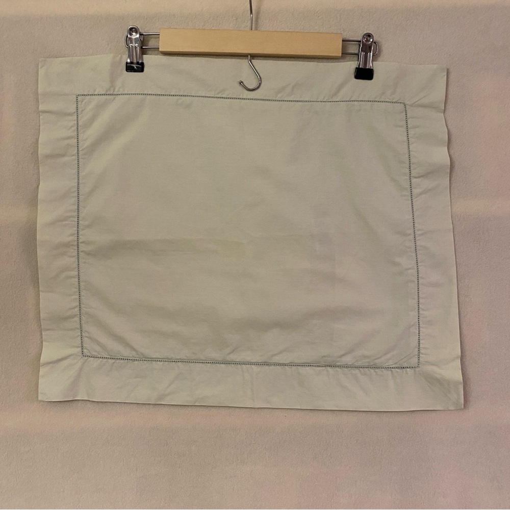 Matouk pale green 100% Egyptian cotton embroidered inset lace mini pillow sham